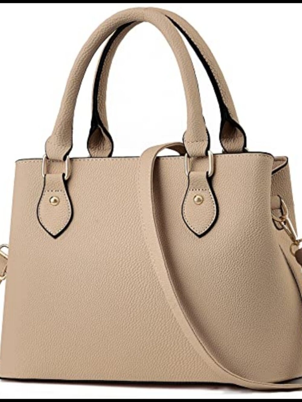Synthetic Leather Satchel Crossbody Tote Bag with Adjustable Strap